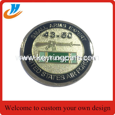 Soft enamel paint metal challenge coin with silver plated different edges