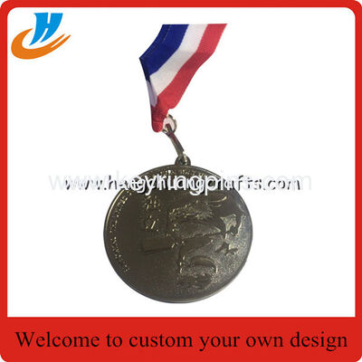 Football metal medals,ribbon medal metal with design factory cheap custom