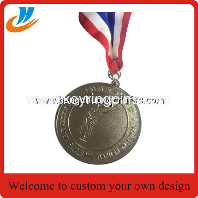Football metal medals,ribbon medal metal with design factory cheap custom
