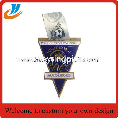 Metal medals,gold plating sports souvenir medals with ribbon High quality football medal