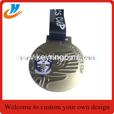 Golf award medals,souvenir metal medals with custom ribbon medal design