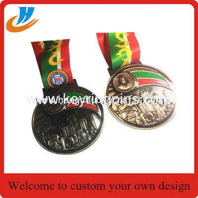 Gold silver copper metal medals,award sports medals with ribbon