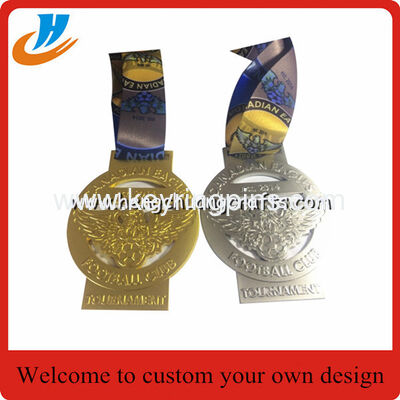 Wholesale custom gold award medals with ribbon for sports awards