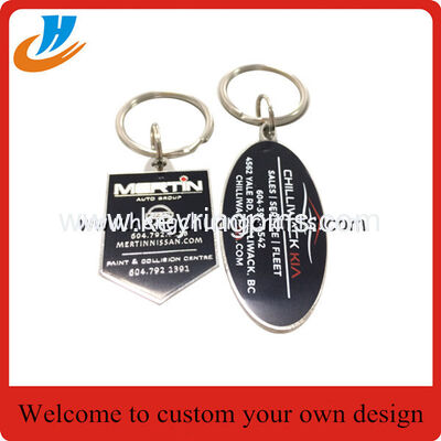 K003 metal trolly coin keychain with custom logo&shopping cart coin holder keychain