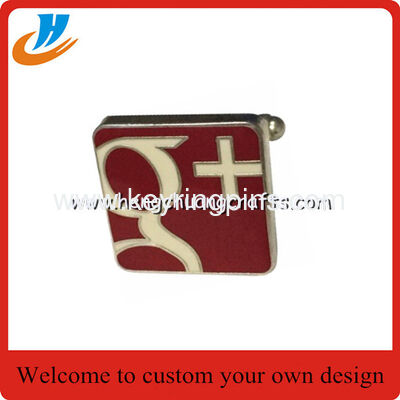 Google+ cufflinks,custom wholesale your own design high quality metal cufflinks