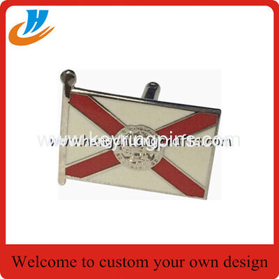 Flag cufflinks with custom logo design  soft enamel cufflinks wholesale