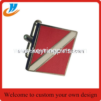 Flag cufflinks with custom logo design  soft enamel cufflinks wholesale