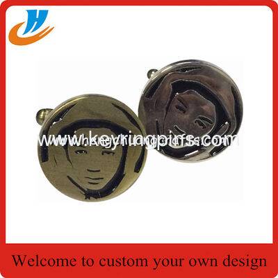 Custom fashion metal Police America cufflink gold and silver plated for wholesale