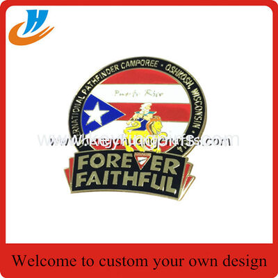 Sports badge lapel pin,soft enamel pin with soccer logo plated nickel