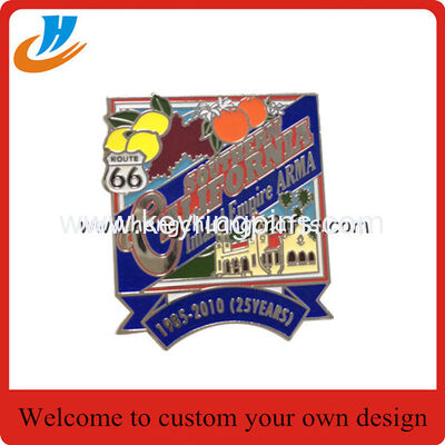 Sports badge,baseball metal badge print or soft enamel process with epoxy