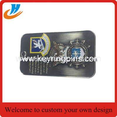 Dog tag shape metal coin,Custom USA Military Plane Metal Challenge Coins