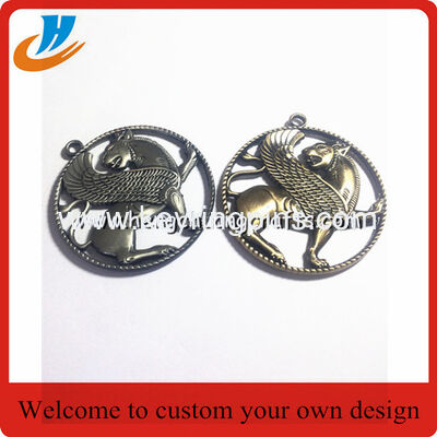 Die Cast 3D Raised horse Medals, Die casted embossed horse hollow out metal medallions