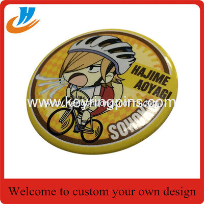 Cartoon tin badge/promotional button badge pin cheapest customized