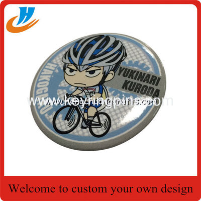 Cheap custom Japan Carton metal pin badge,Print logo button badge
