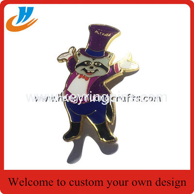 1.5 inch tall,Metal Die Cast & Stamped, Enamel pin with a Butterfly clutch