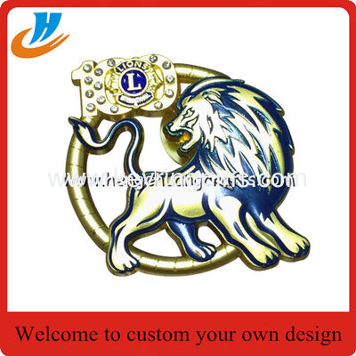Custom Matt gold lapel pin,lion club metal pin high quality custom