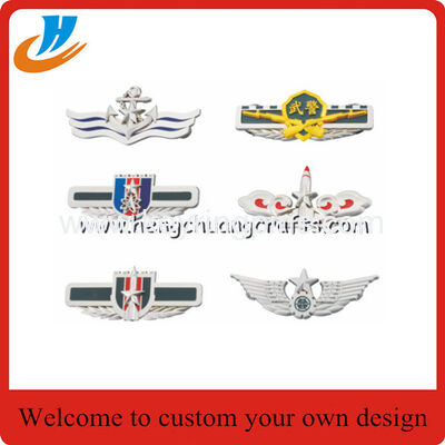 Black soft enamel police badge military metal pin badge with safety pin