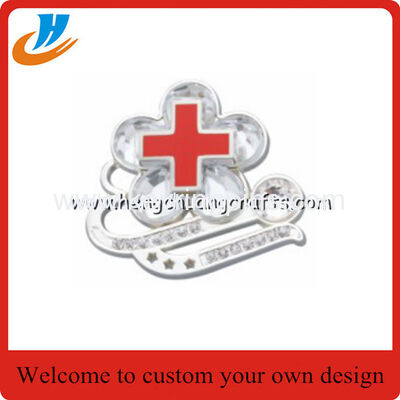 Die casting metal badge lapel pin,gold&silver pin with button back