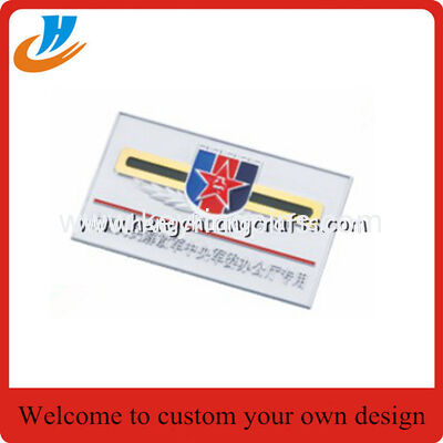 Gold silver metal badge,pin police badge with two color plated