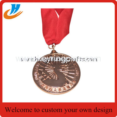 Antique bronze engraved metal medals, bespoke antique bronze sports medallions