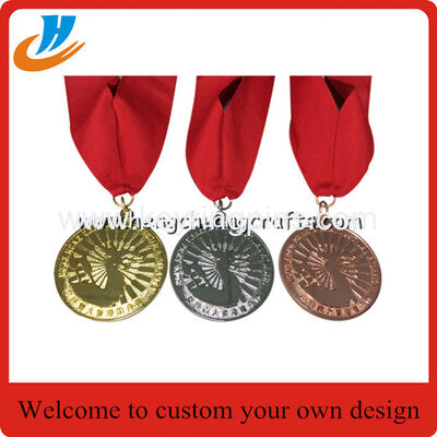 Custom sports medals, metal medals with gold silver copper plated