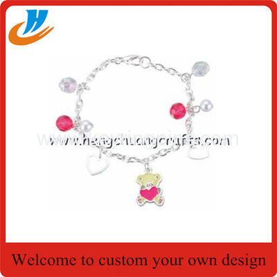 Fashion Silver Plated Jewelry DIY Butterfly Star Beaded Charm Bracelet