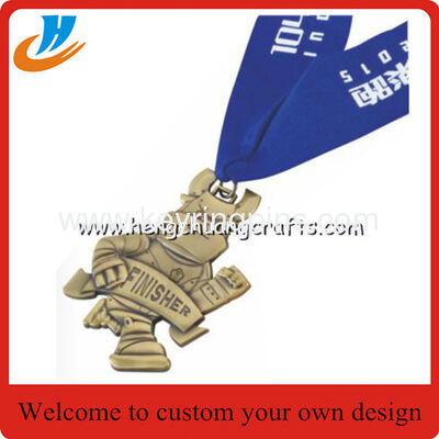 Antique bronze engraved metal medals, bespoke antique bronze sports medallions