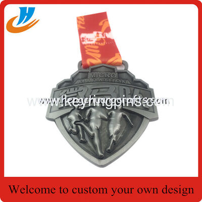 Die Casting 3D Raised Running Medals, Zinc Alloy Die Casted Sport Medallions