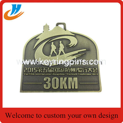 3D Embossed Die cast Award medals, Highly Detailed 3D silver metal medal with ribbon