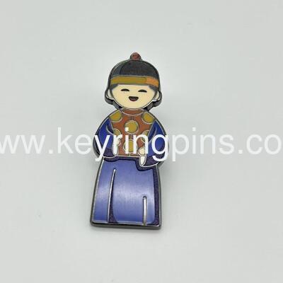Qing Dynasty Imperial Figures Enamel Pin Set, Chinese Historical Character Collectible Lapel Pins