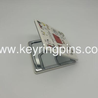 Magnet small size folding cosmetic mirror made of zinc alloy with customizable plating colors and OEM options suitable for gifts