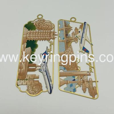 Zinc alloy bookmark,cartoon logo design book mark custom with good quality