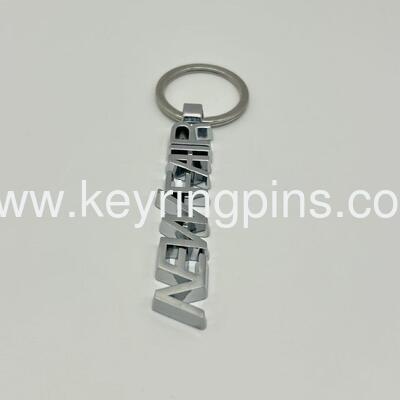 Alphanumeric metal keyrings soft enamel crafts  letters keychains custom