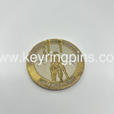 Metal challenge coins produced by die casting or stamping with customizable plating and artwork options perfect for souvenir and military