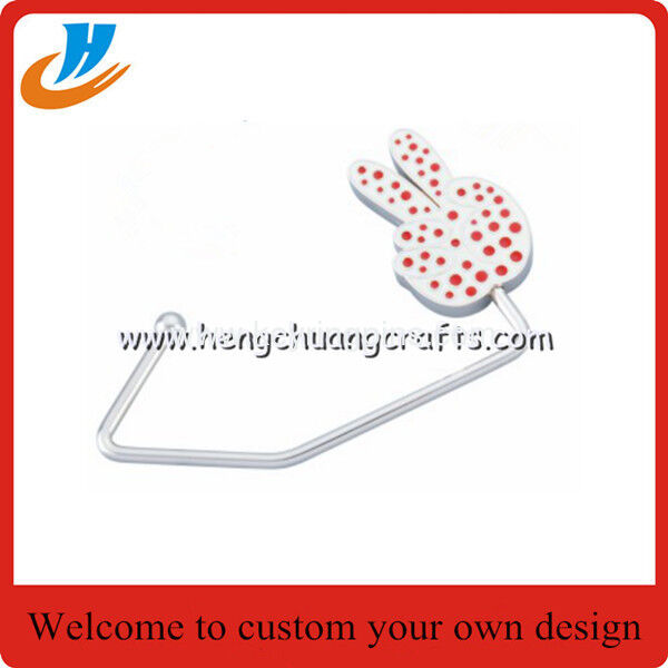 Custom Promotion Purse Hook Foldable Fashion Table Top Metal Handbag/Bag Hanger for gifts