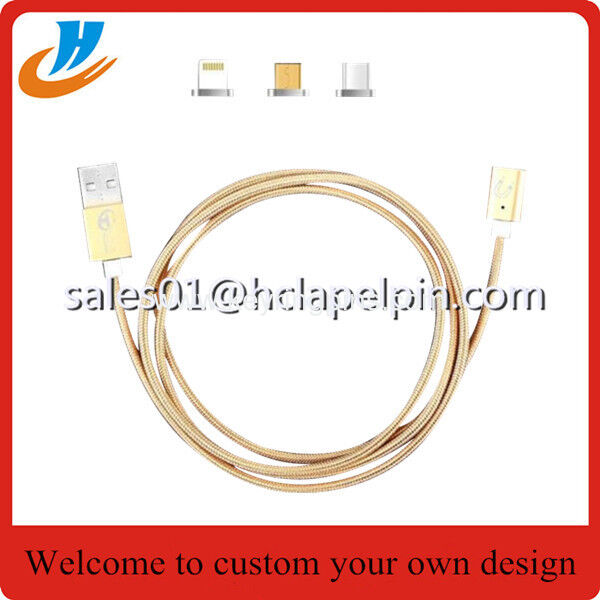 Gold silver balck etc colorful magnetic cable custom,Metal cable USB data charging for best price wholesale