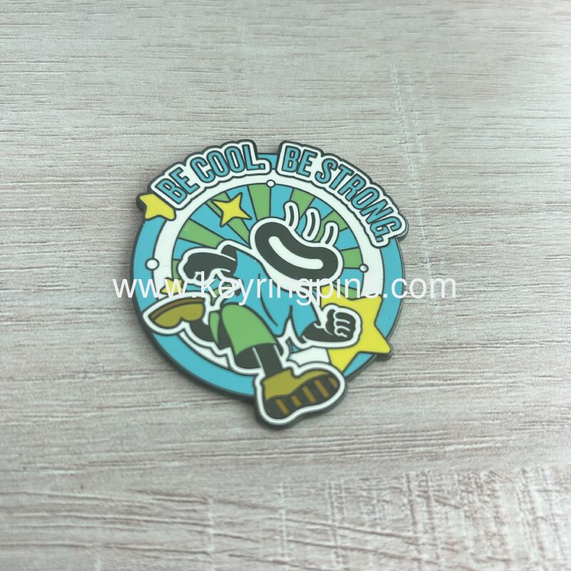 Motivational "Be Cool, Be Strong" Cartoon Enamel Pin, Positive Energy Collectible Lapel Pin for Kids & Teens