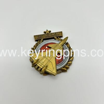 Good price Golden Jet Fighter with Red Star Enamel Pin, Military Aviation Commemorative Badge オンライン