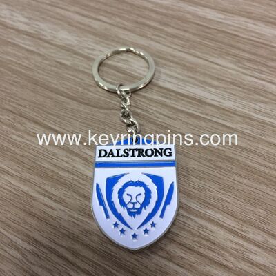 Factory Custom Dalstrong Knife Cutlery Logo Metal Keychain Key Ring Shield Shape - 4" Long
