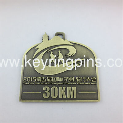 Good price 30KMスポーツ金属メダル、アンティーク真鍮メッキのマラソンランニングメダル オンライン