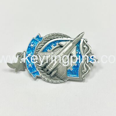 Good price Military Fighter Jet Glitter Blue Enamel Badge, Air Force Aircraft Collectible Lapel Pin, Aviation Gear Metal Badge オンライン